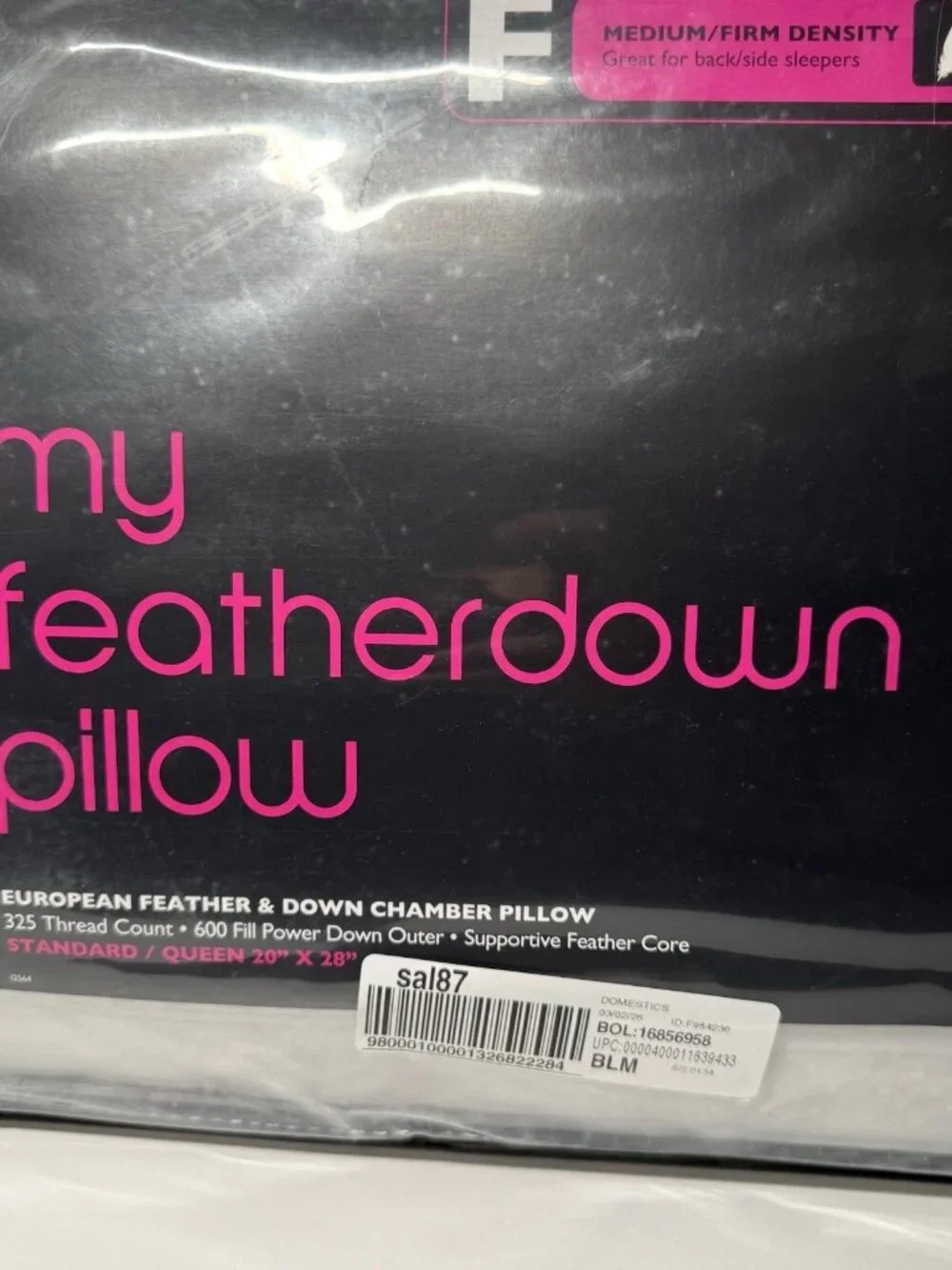 Hudson Park My Featherdown Down Pillow Standard/Queen Medium Firm White USA